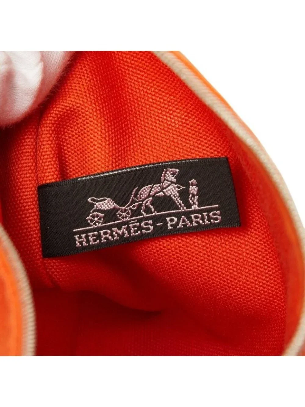 Hermes Yachting GM Pouch Orange Cotton Leather